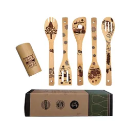 6-piece Bamboo Utensil Set Premium Quality Housewarming Gifts Wooden Utensils For Everyday Use