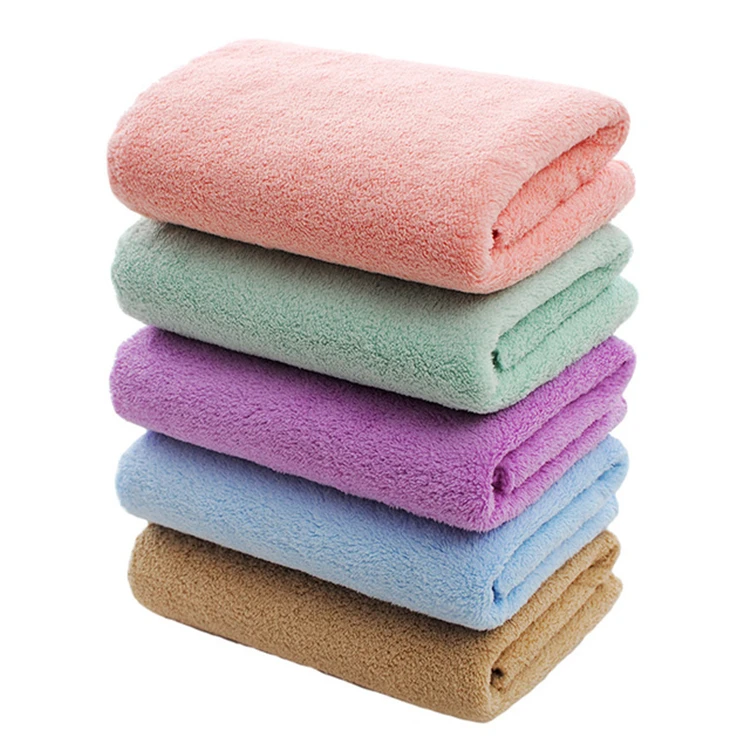 Lint Free Strong Water Absorption Plush Microfiber Coral Fleece Towel Face Towel