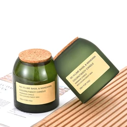 Luxury Heat-resistant 13oz 15oz High Borosilicate Material Empty Glass Candle Jars with Cork Lid