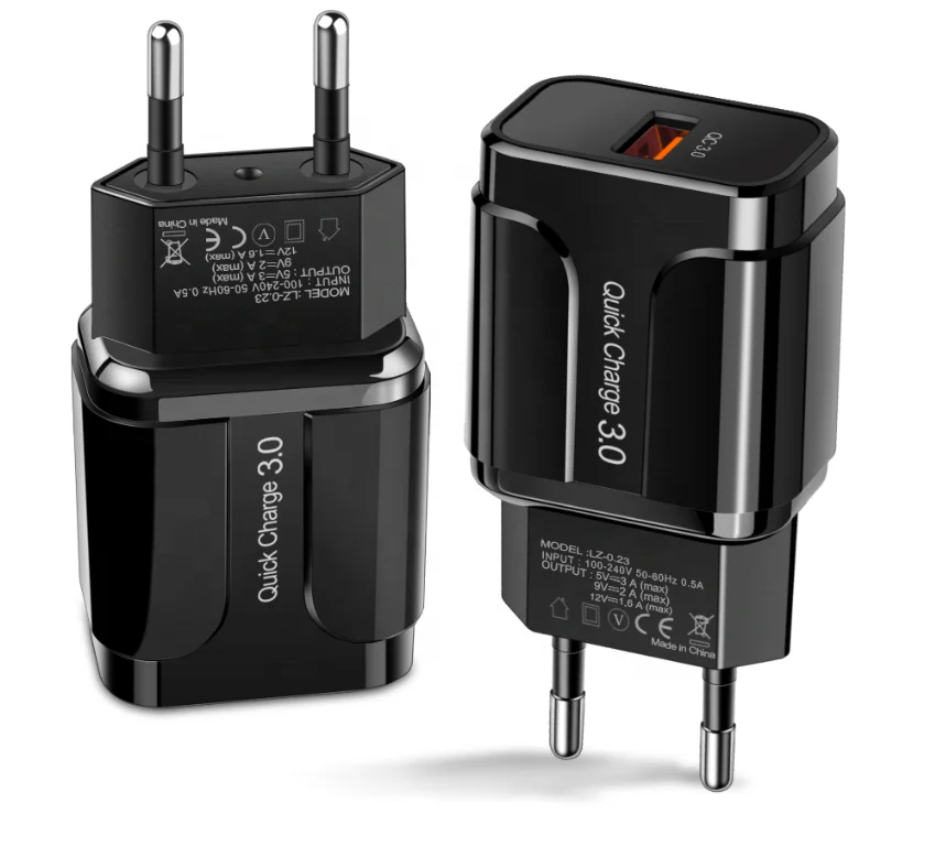 3A Quick Charge 3.0 USB Charger EU Wall Mobile Phone Charger Adapter for iPhone X MAX 7 8 QC3.0 Fast Charging