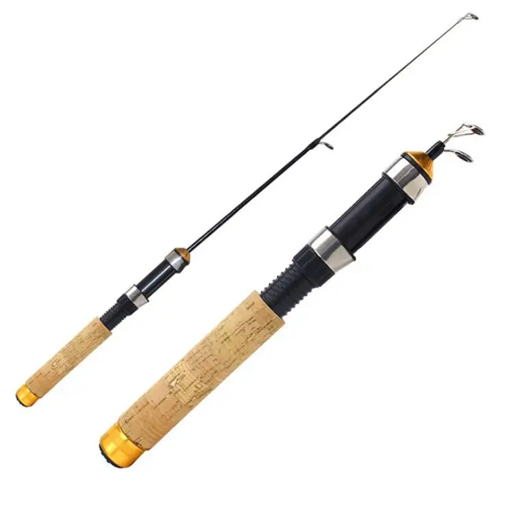 
ZFN 60cm Ice Fishing Pole Tackle Carbon Mini Shrimp fishing Pole Carbon Telescopic Best Fishing Pole Rods 