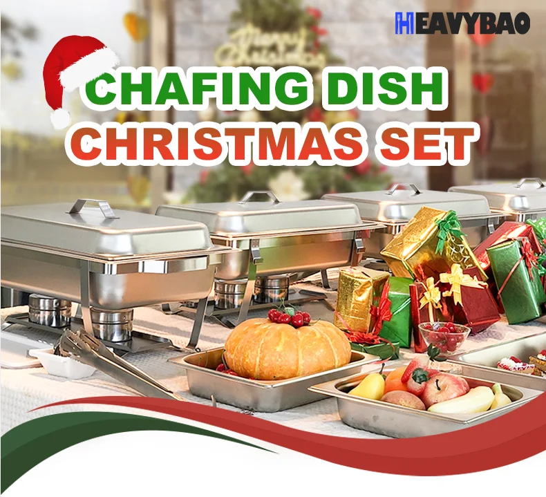 Heavybao High Quality  Commercial Economic Buffet Table Top Food Warmer  Stainless Steel Chafing Dish used food buffet set
