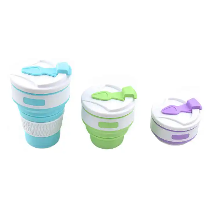 Reusable Travel Mugs Collapsible Silicone Folding Cup Foldable Collapsible Cup Custom