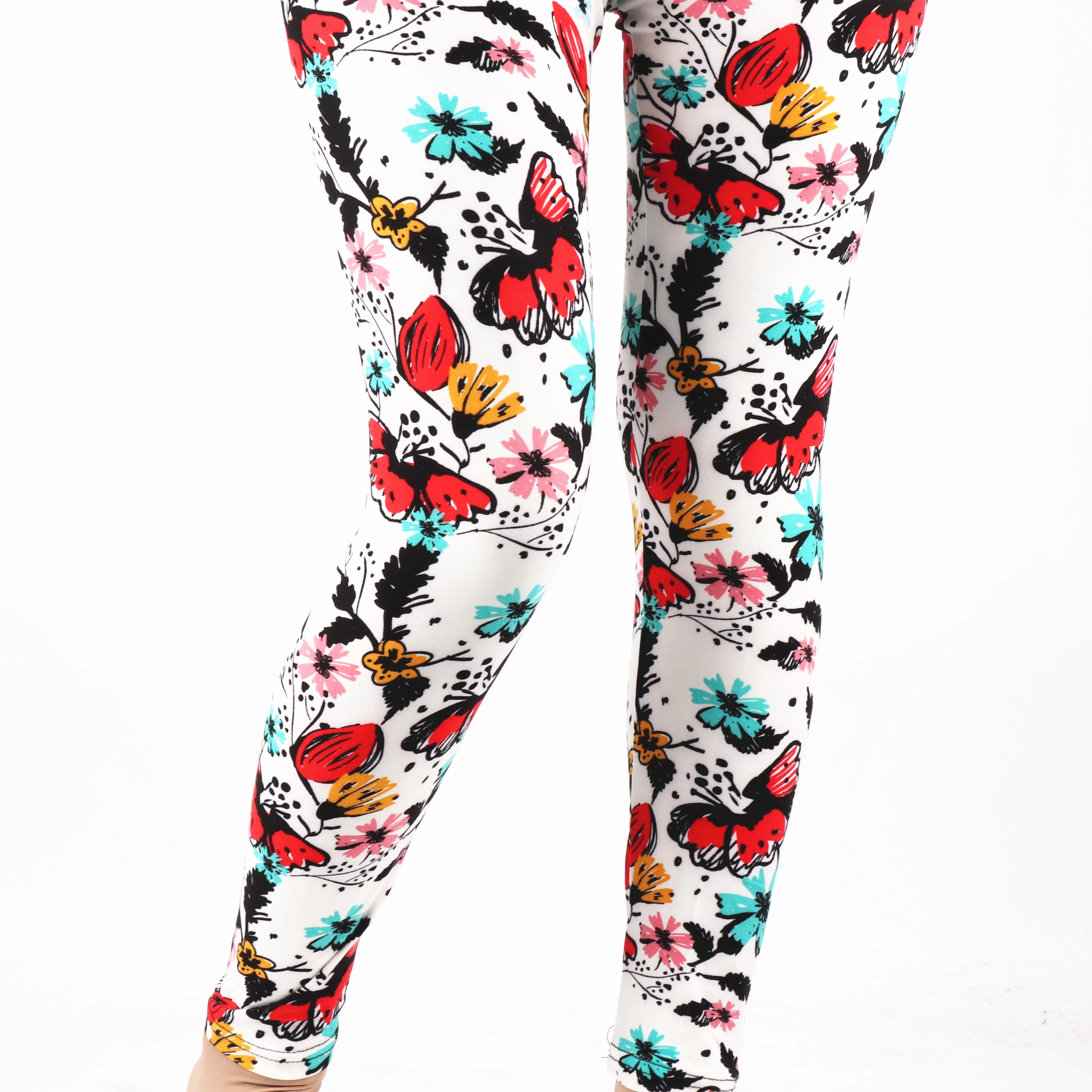 Женские весенние леггинсы с бабочками и цветами, индивидуальный дизайн с цифровым принтом, мягкие высокие и пышные леггинсы с бабочкой для женщин, 2020
