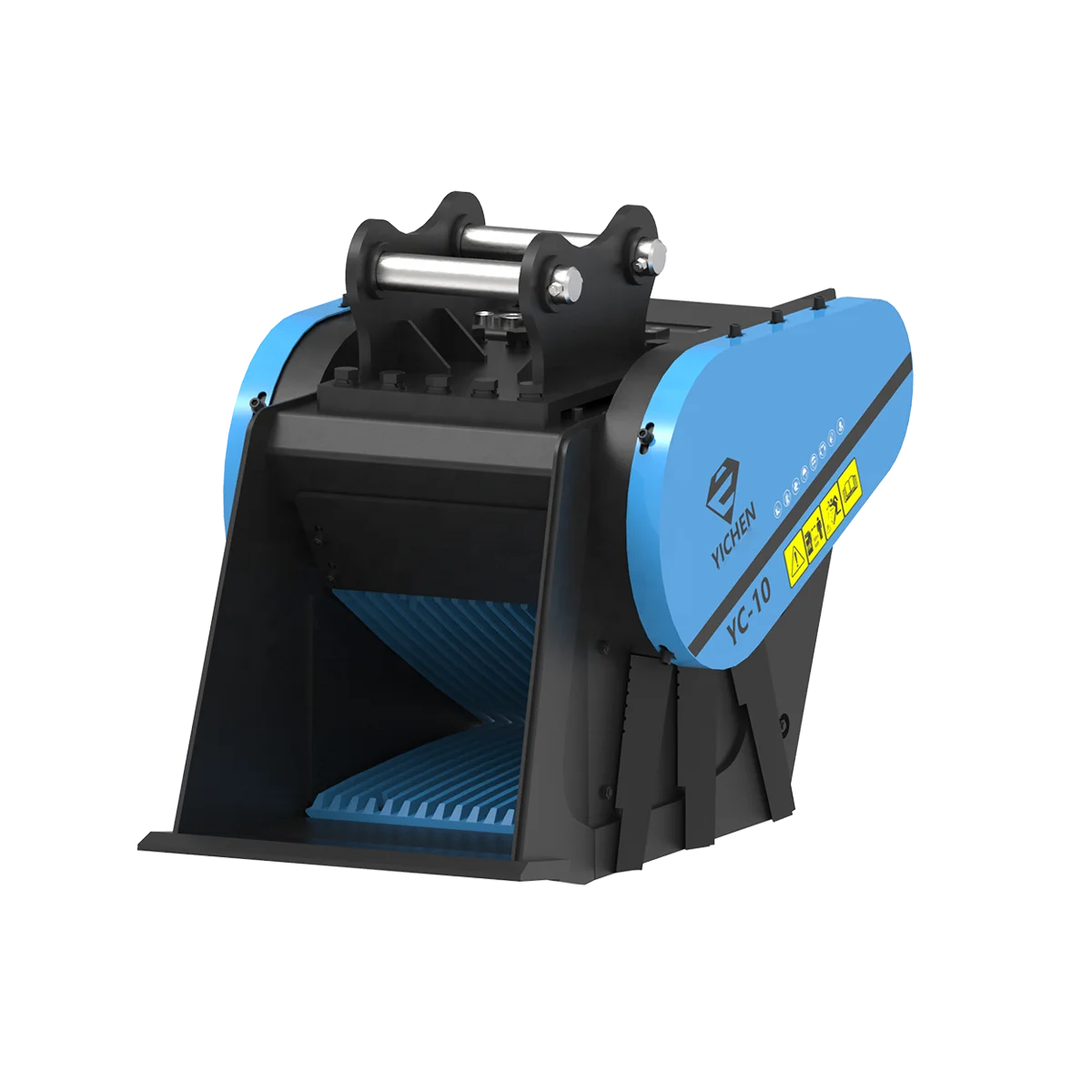 YC-10 Broken in Situ Compact Bucket Strong Structure Jobsite Jaw Stone Crushing Machine for Loader Attachment