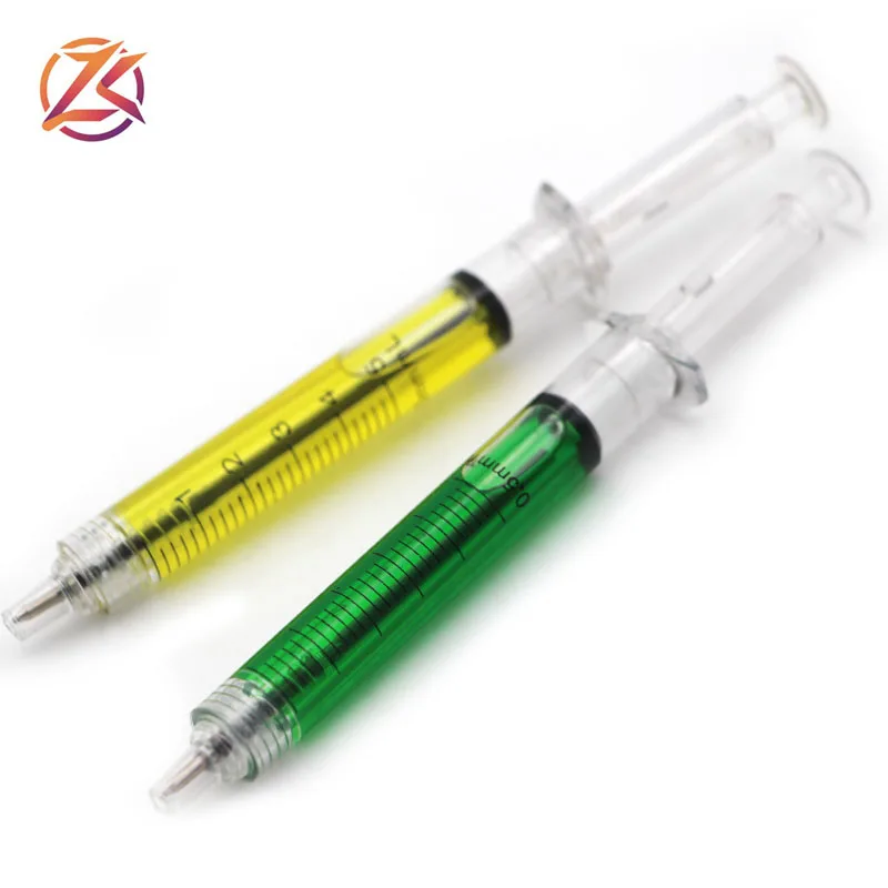
Syringe ball pen with liquid promotion injection ball pen customized logo 