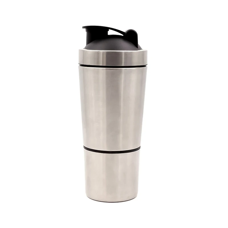 Top Quality 700ml Large Capacity Metal Stainless Steel Protein Shaker Cup custom logo gym protein shaker bottles water