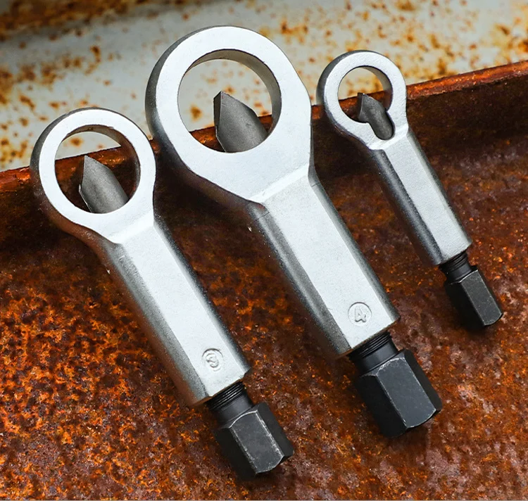 PEXMIENTAS 4PCS Rusted Broken Nut Split Tool Metal Manual Pressure Nut Splitter Cracker Breaker Remover Extractor Tool