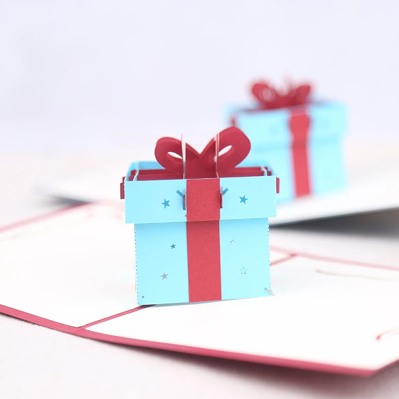 Elegant 3D Pop-Up Birthday Greeting Card Single Box Handicraft Manufacturer Anime Style Paper Gift Card
