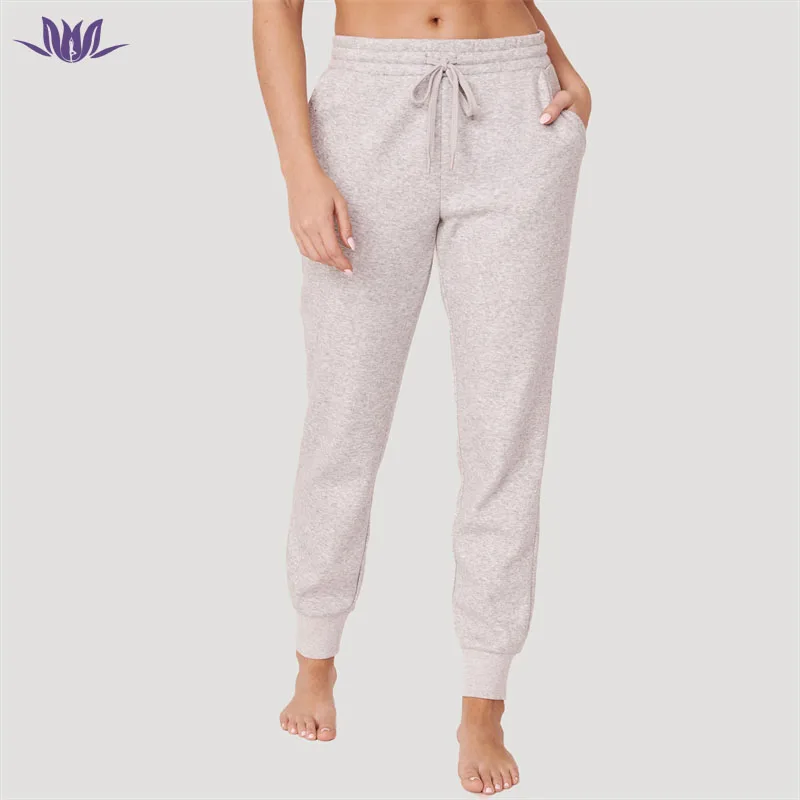 Comfortable Soft fleece Drawstring Elastic waistband Fleece Slim Women Sweatpants