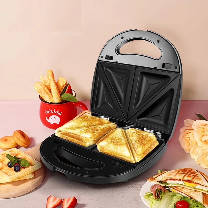 Sokany 3 In 1 Detachable Stainless Steel  Sandwich Maker 4 Slice triangle sandwich Breakfast maker Toaster Waffle Maker Machine