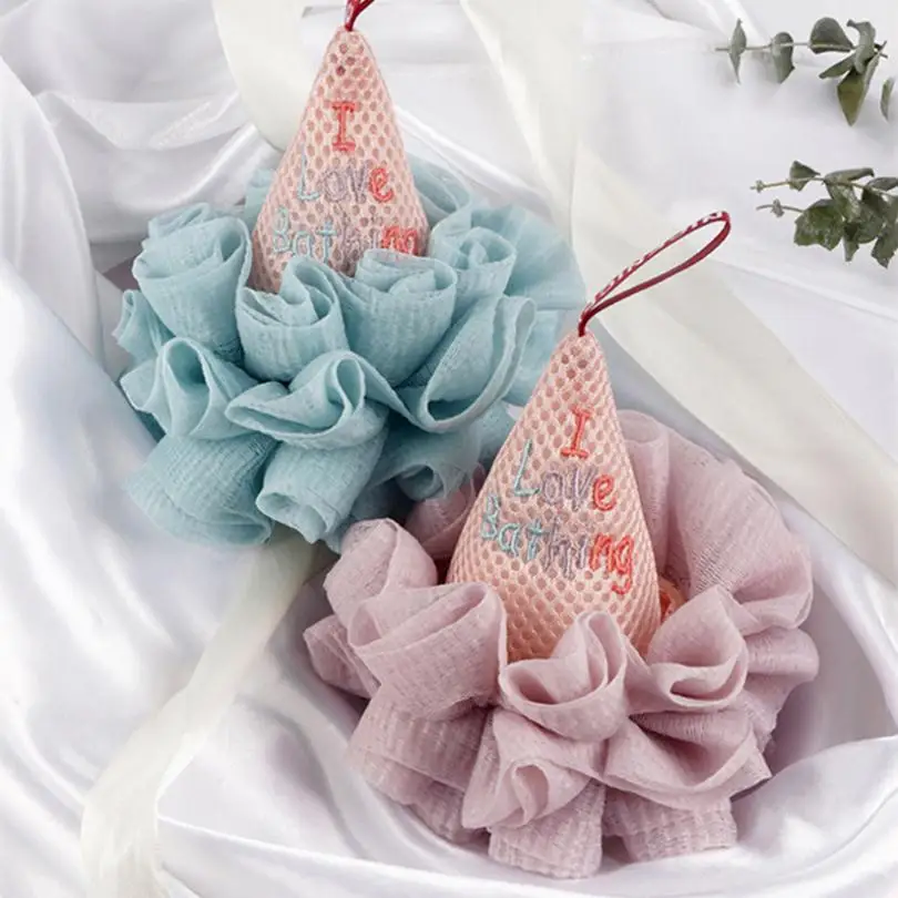 Plastic Bath Mesh Ball Bath Sponge Nylon Rich bubbles Body Flower Bath Sponge Shower Brush Body Wash Scrubber Mesh Soft Puff