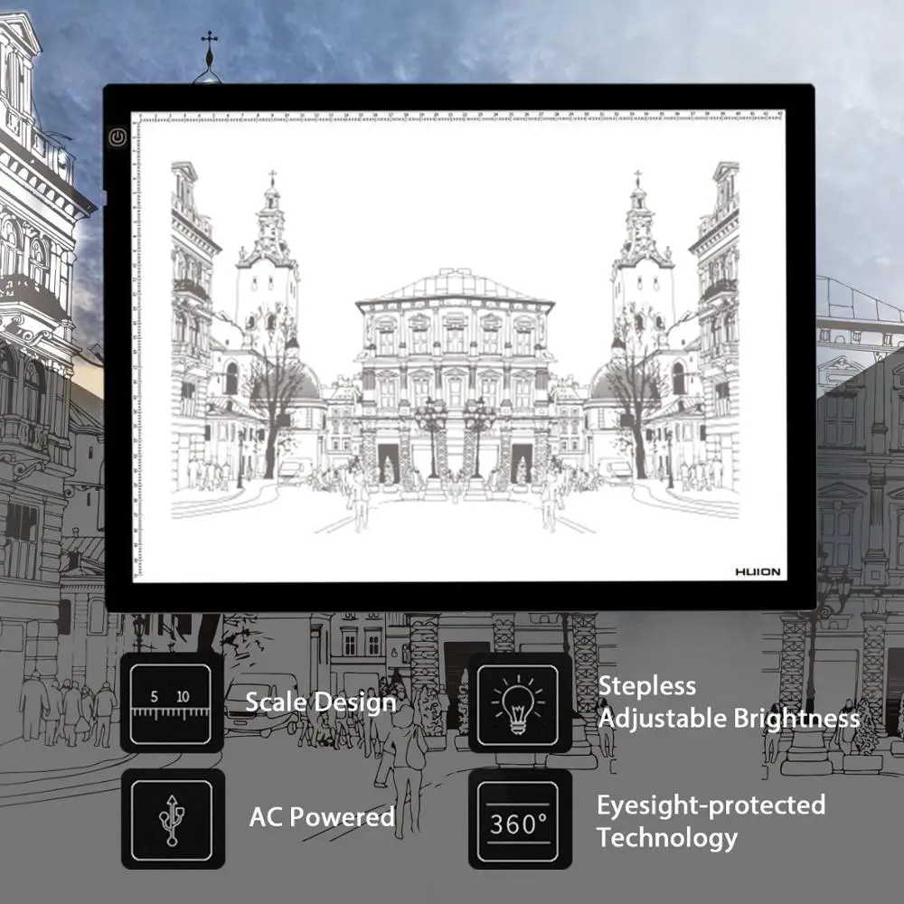  Электронный сенсорный переключатель Huion A3 тату эскиз подсветка трафарет для рисования Светодиодная