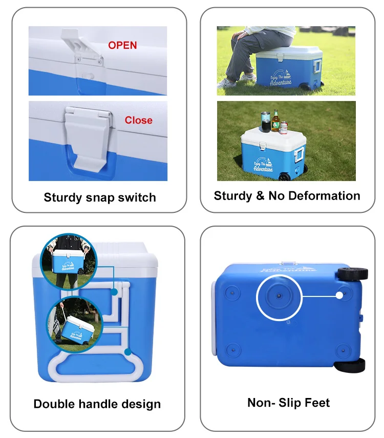 Customized Big Size Insulated Plastic Tuna Ice Cooler Foam Box Styrofoam With Straw