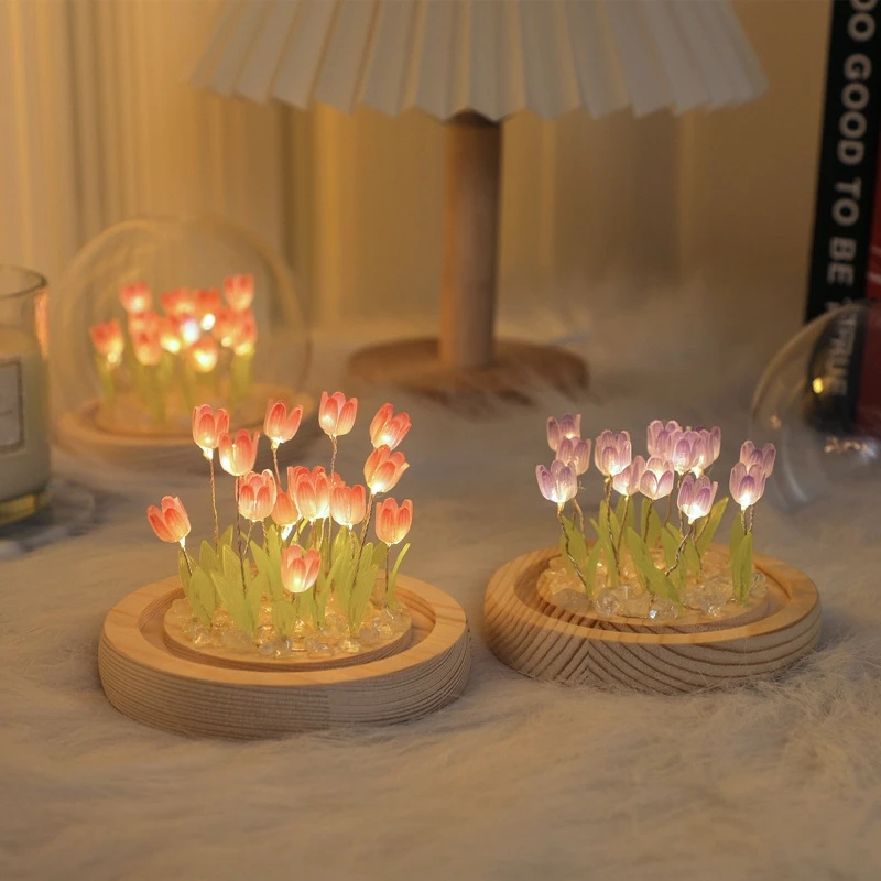 Kanglong mini Tulip 10/13/16pcs handmade DIY material  home decoration Finished product gift night light