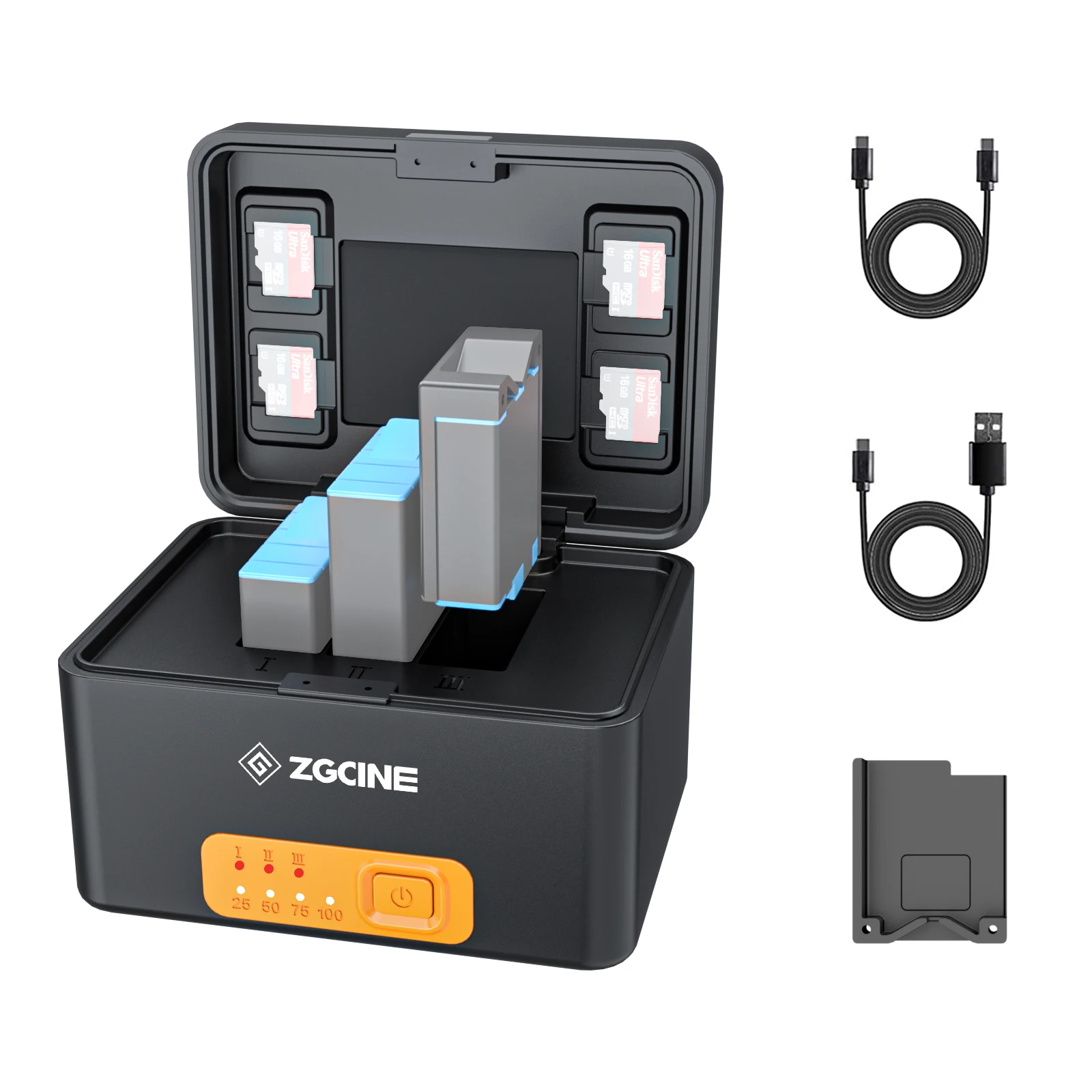 ZGCINE Portable Charging Case for GoPro Hero 10/9/8/7/6/5 Batteries  Wireless Fast Charging Box With Build-in 10400mAh Battery