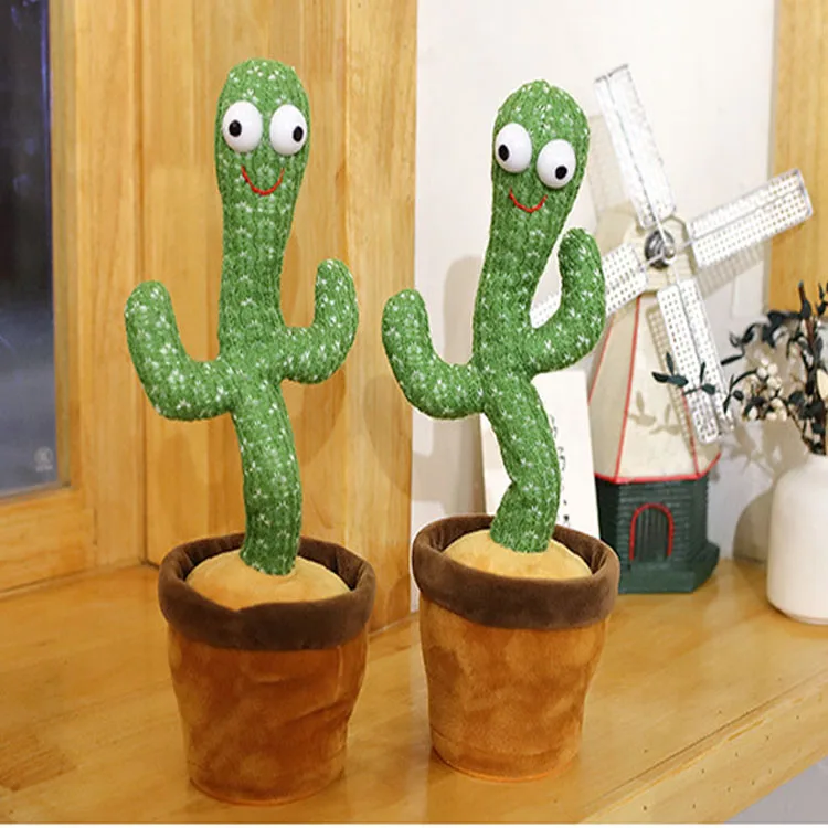 Hot Selling Singing Dancing Saxophone Cactus Flash Card Educational Talking Toys Dolls For Kids