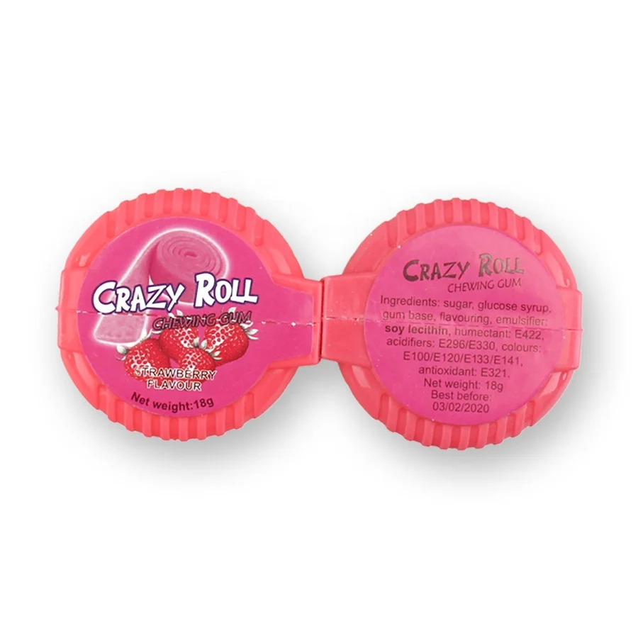 wholesale bulk halal sweet belt crazy roll chewing bubble gum