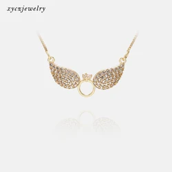 Made in China zircon beautiful angel wings ring pendant necklace
