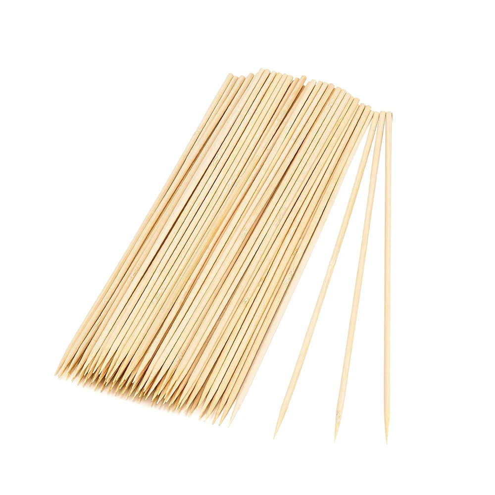  Shish Kebab Skewers Barbeque Bamboo Round Grill BBQ Sticks