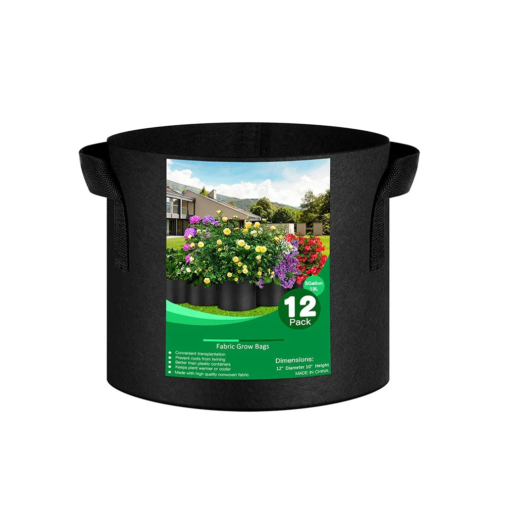 1/2/5/7/10/15 Gallon Thickened non-woven growth bag, inflatable fabric pot with handle