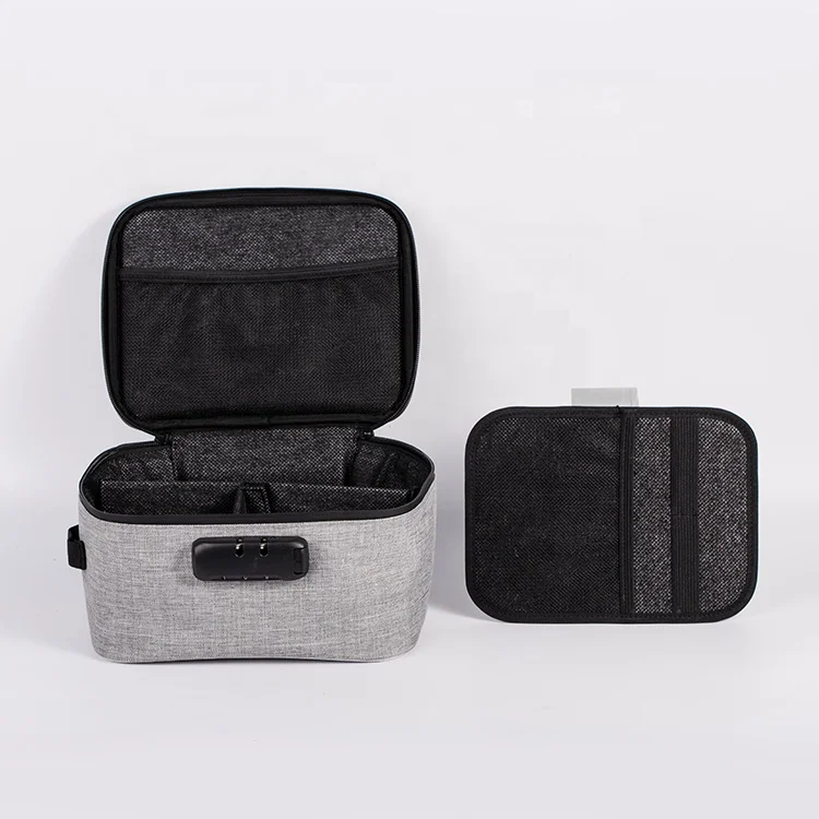 Custom locking Multiple independent spaces storage ziplock smell proof bag with cover