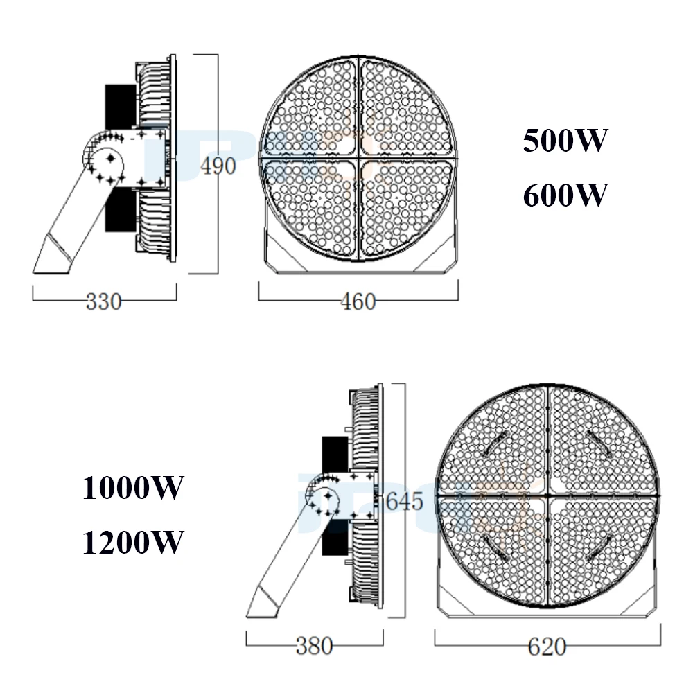 High Mast Football Field Stadium Light 500W 600W 1000W 1200W Outdoor Led Tennis Court Flood Light