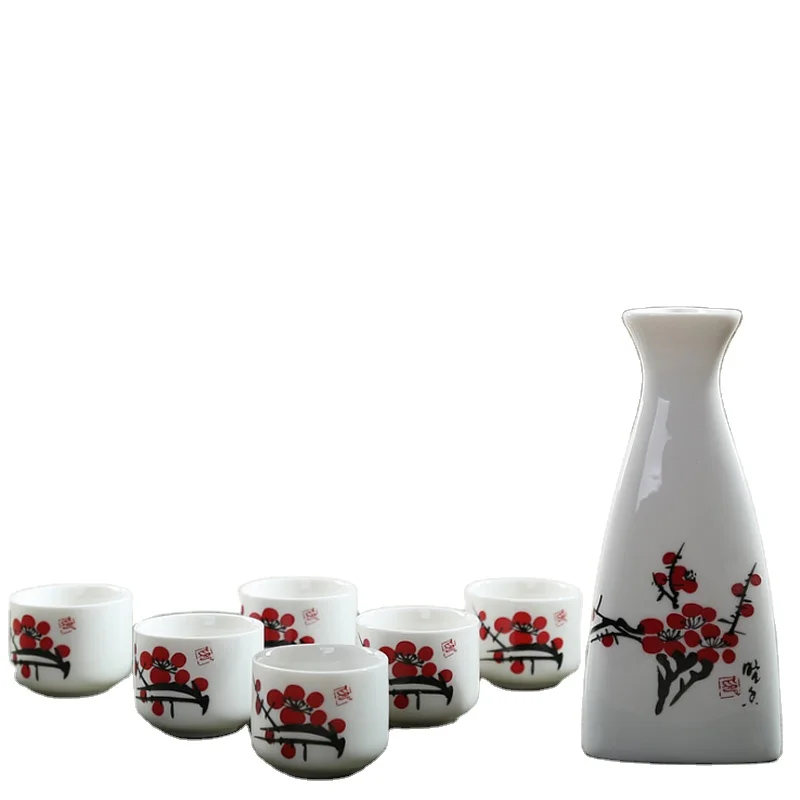 Personalized Artistic Ceramic Carafe and Cups Sake set