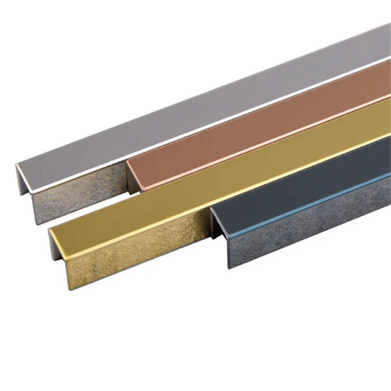 SS304 316 Mirror PVD Color Ss Tile Trim U Shape Type Stainless Steel Decorative Trim Accessories