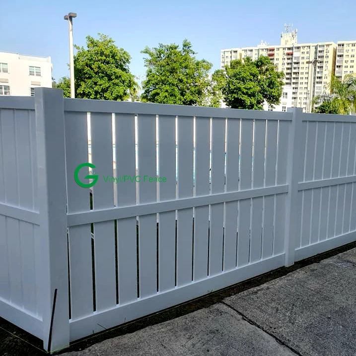 White Cheap Vinyl Semi Privacy Fence