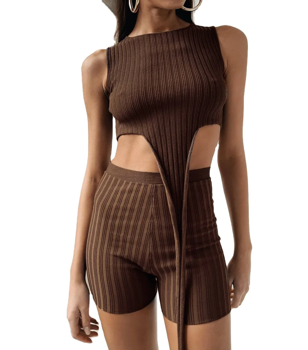 Wholesale New Design Two Piece Set Hot Night Mini Clothes Women pants