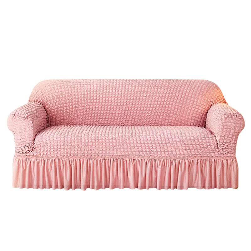 Dustproof Easy Fitted Sofa Couch Cover Universal Stretch Protective Sectional Couch Sofa Slipcover with Skirt leather sofa cover