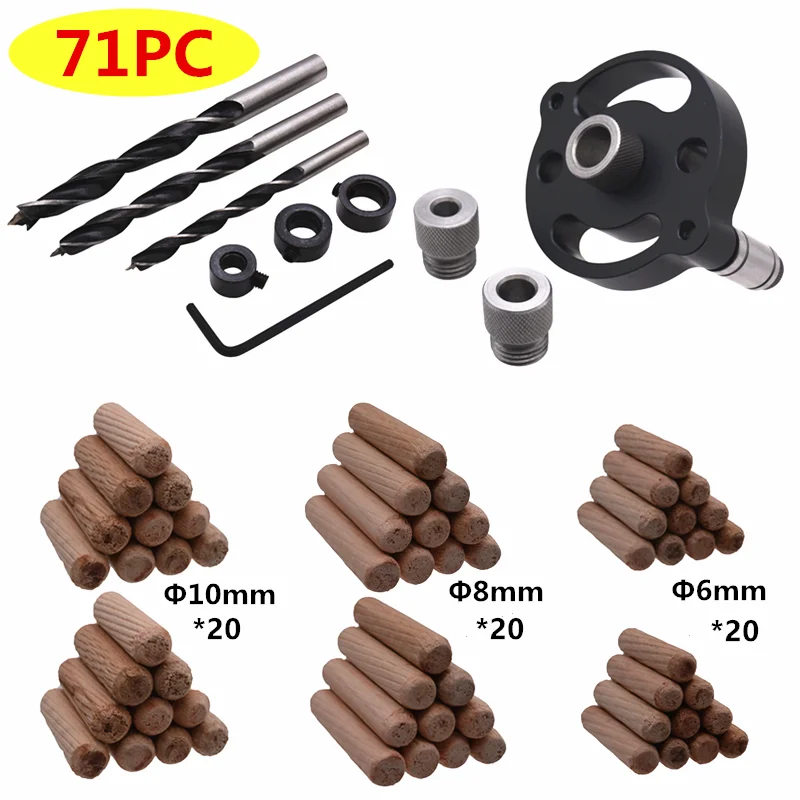 Woodworking straight hole punch 6 8 10mm self-centering circular dowel splicing drilling locator hole drilling woodworking tools