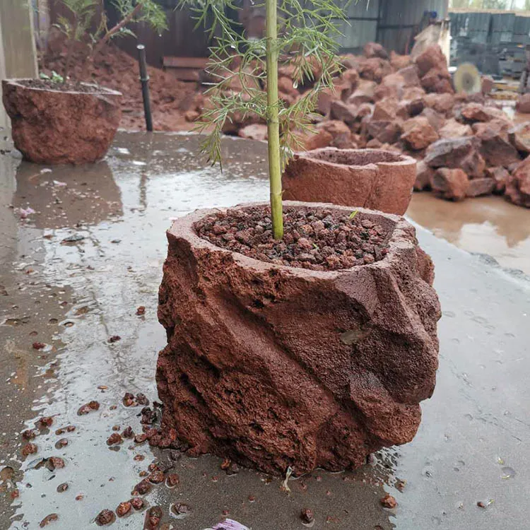 black basalt lava stone volcanic rock tile and plates Red Black Volcanic Rock Volcanic Plate for Decorating