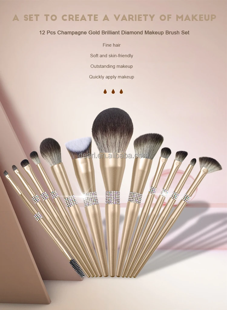 bling makeup brush set