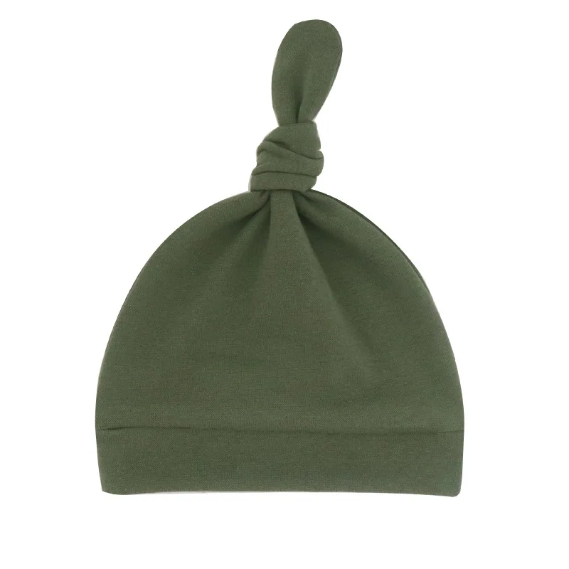 Newborn Baby Hat Infant Baby Boys Beanie Top Knot Stretchy Hats for Girls 100% Organic Cotton