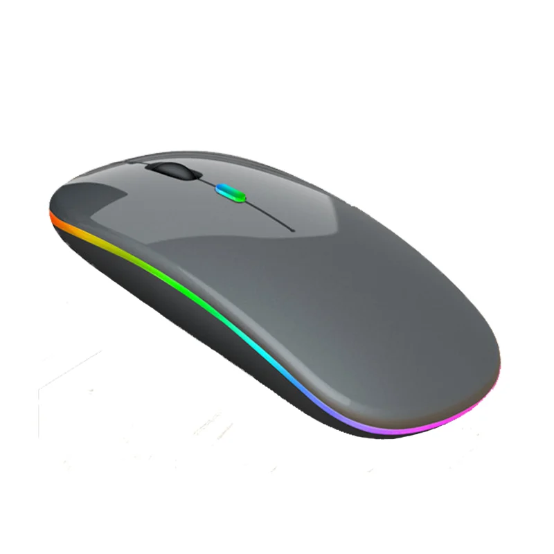 
 2021 цветная Люминесцентная Бесшумная RGB USB перезаряжаемая мышь 2,4G Беспроводная компьютерная игровая мышь для телефона  