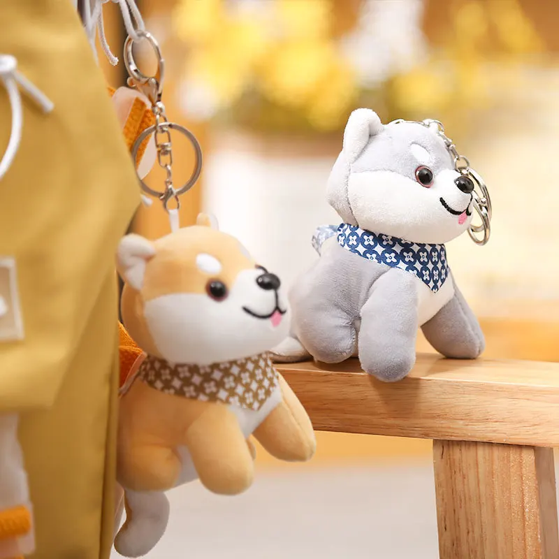T289 Cartoon Puppy Plush Pendant Chai Dog Doll 10cm Doll Machine Claw Promotional Stationery Store Wholesale