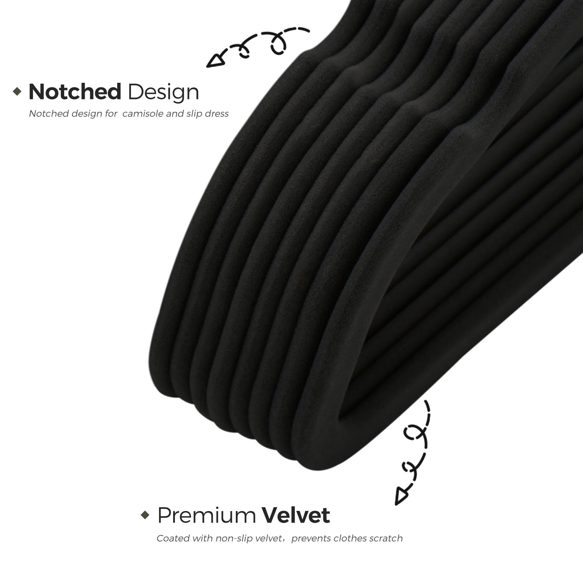 Classic Modern Custom Space Saving Colorful Non Slip Velvet Flocked Clothing Suit Hangers