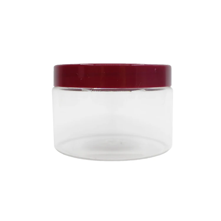 4 oz transparent wide mouth cosmetic PET plastic jar with lid