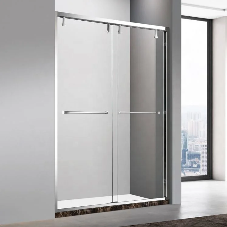 1300 * 2000mm stain frame  polished sliding shower door popular sale two-way movable shower door