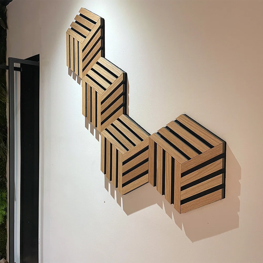 2024 Hot Hexagon Acoustic Panels Music Room Akupanel Polyester Acoustic Wall Panels