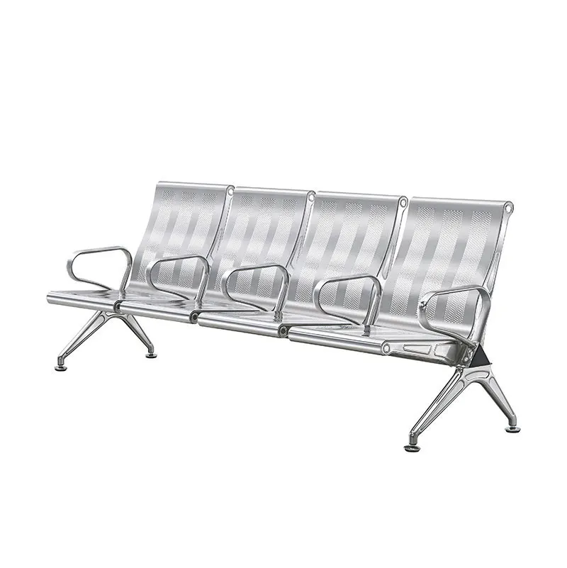 Medical Metal Furniture Waiting Chair Triple Bench 3 4 5 Seater Silver Seat for hospital airport office building
