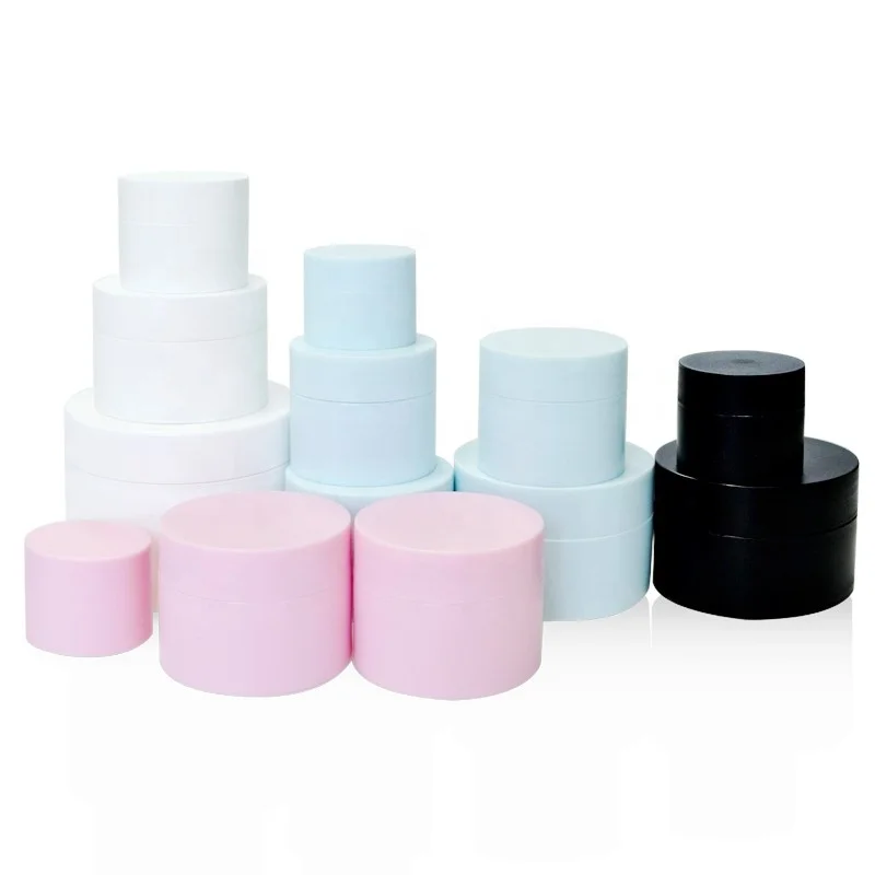 fancy double wall cosmetic container 3g 5g 10g 15g 30g 50g 80g matt White black pink blue plastic cream jar