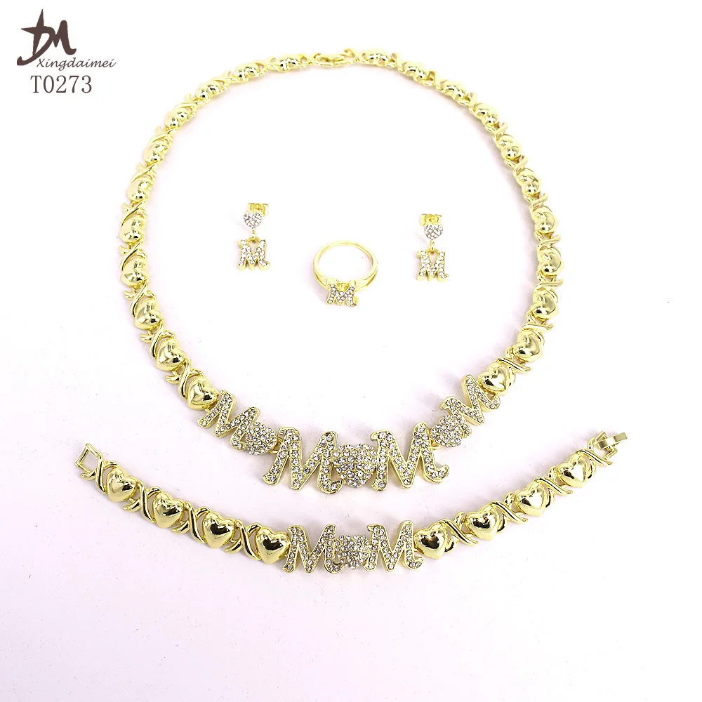 T0273 подарок на день матери Высокое качество 18K позолоченный набор ювелирных изделий для мамы