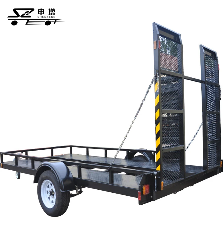 Single axle UTV transporter trailer with ramp for sale