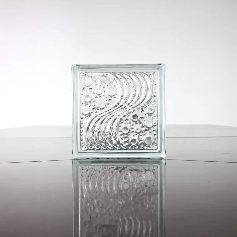 Hot Sale 190*190*80MM Price Dimensions Decorative Wall Building Glass Color Clear Glass Bricks Blocks For Wall
