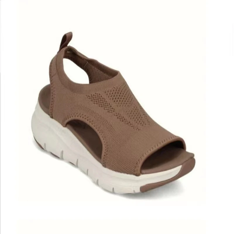 2024 New Arrivals Summer Flat Open Toe Wedges Platform Shoes Sandals For Women And Ladies