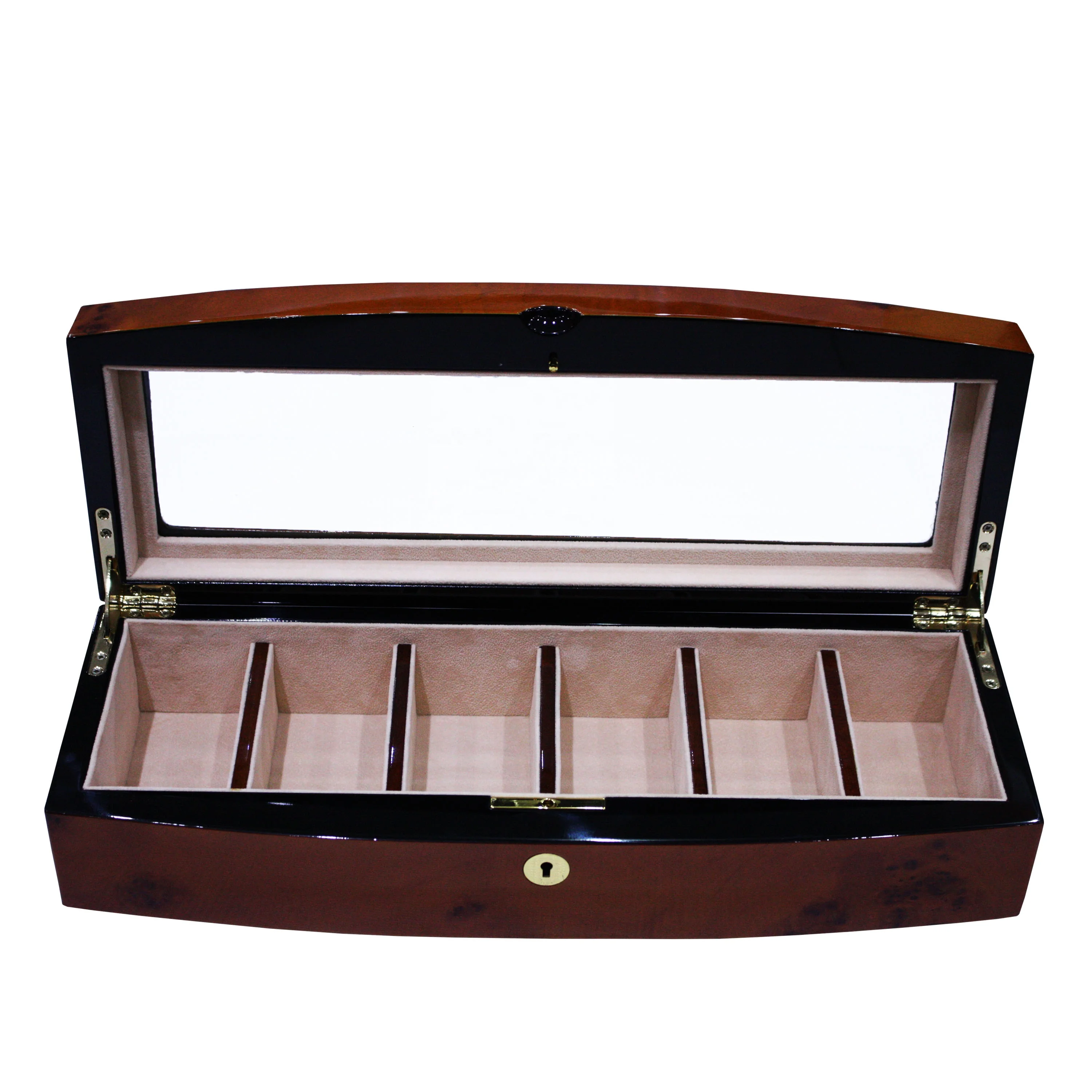 high gloss piano lacquer wooden gift box with window