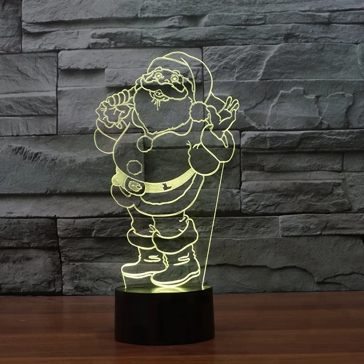 OEM pretty Christmas Tree acrylic 3d lamp with led night light